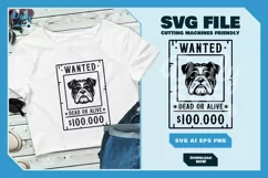 Bulldog 1 - Animal Head Wanted Poster SVG Product Image 9