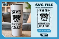 Bulldog 2 - Animal Head Wanted Poster SVG Product Image 2
