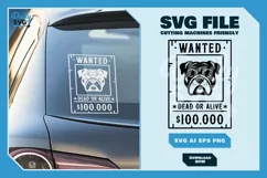 Bulldog 2 - Animal Head Wanted Poster SVG Product Image 3