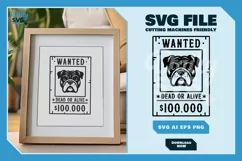 Bulldog 2 - Animal Head Wanted Poster SVG Product Image 5