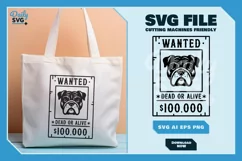 Bulldog 2 - Animal Head Wanted Poster SVG Product Image 7