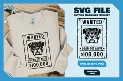 Bulldog 2 - Animal Head Wanted Poster SVG Product Image 1