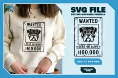 Bulldog 2 - Animal Head Wanted Poster SVG Product Image 8