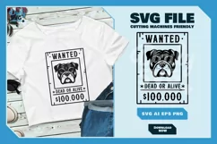 Bulldog 2 - Animal Head Wanted Poster SVG Product Image 9