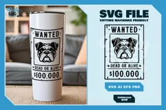 Bulldog 3 - Animal Head Wanted Poster SVG Product Image 2