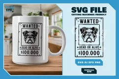 Bulldog 3 - Animal Head Wanted Poster SVG Product Image 4
