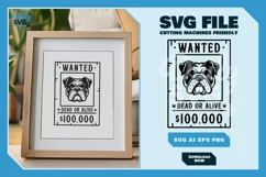 Bulldog 3 - Animal Head Wanted Poster SVG Product Image 5
