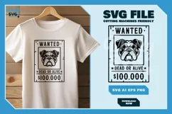 Bulldog 3 - Animal Head Wanted Poster SVG Product Image 1