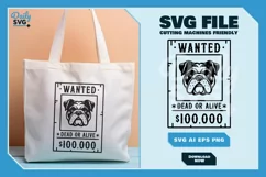 Bulldog 3 - Animal Head Wanted Poster SVG Product Image 6