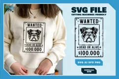 Bulldog 3 - Animal Head Wanted Poster SVG Product Image 8
