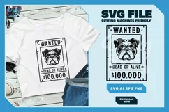 Bulldog 3 - Animal Head Wanted Poster SVG Product Image 9