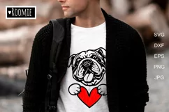 Cute American bulldog with heart svg, English bulldog love Product Image 1