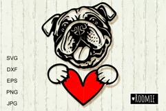 Cute American bulldog with heart svg, English bulldog love Product Image 2