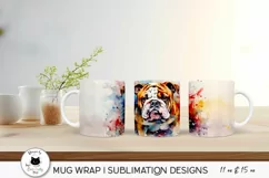 3 mugs with bulldog wrap