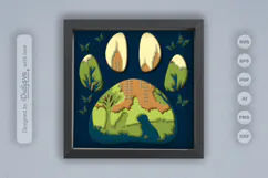 Bulldog Sitting at the Park Layered Papercut Product Image 1