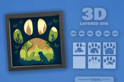 Bulldog Sitting at the Park Layered Papercut Product Image 2
