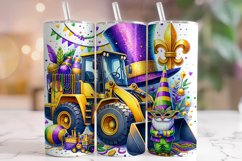 Mardi Gras Bulldozer Tumbler Wrap, Mardi Gras Tumbler PNG Product Image 1