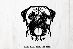 Bullmastiff Dog Head SVG PNG | Realistic Mastiff Dog Breed Product Image 1