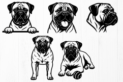 Bullmastiff Dog SVG Bundle | 10 Designs | Dog Breed Design Product Image 3