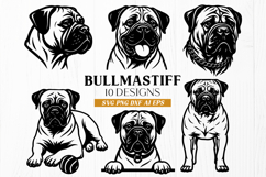 Bullmastiff Dog SVG Bundle | 10 Designs | Dog Breed Design Product Image 1