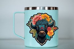 Bulls with Flowers Sublimation design