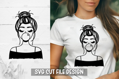 Girl with messy bun SVG Design Product Image 1