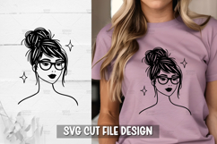 Girl with messy bun SVG Design Product Image 1