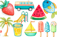 Hand Drawn Summer Png Beach Vibes Png Product Image 1