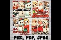 Christmas bundle png JPEG sublimation 4 design snowman santa Product Image 1
