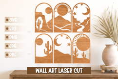 6  Boho Style Laser Cut Wall Art SVG Designs Product Image 1