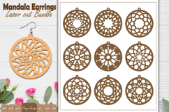 10 Design Earrings Lasercut | Mandala Earrings Design Bundle Product Image 1