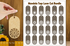 25 Design Mandala Gift Tags Laser Cut | Mandala Hang Tags Product Image 1