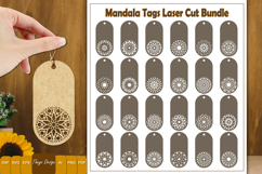 25 Design Mandala Gift Tags Laser Cut | Mandala Hang Tags Product Image 1