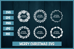 6 Merry Christmas Floral Wreath SVG, Christmas wreath svg Product Image 1