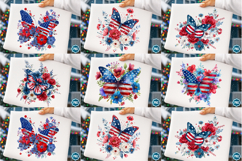 4th of July Floral Butterfly Sublimation clipart/6 Designs Product Image 1