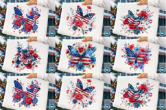 4th of July Floral Butterfly Sublimation clipart/6 Designs Product Image 1
