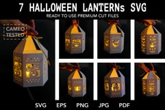 7 Halloween lanterns SVG I Halloween luminaries paper cut Product Image 1