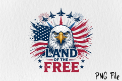 Land of the Free, 4th of July Patriotic Eagle PNG Product Image 1