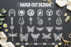 23 Floral Cute Paper Cut SVG Bundle Product Image 1