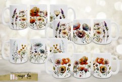 WILDFLOWERS mug wrap sublimation png Product Image 1