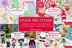 Big clipart and Paper Bundle - OVER 900 ITEMS Product Image 1