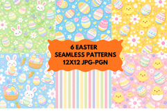 Easter Seamless Patterns Bundle 6 JPG PNG 12x12 Product Image 4