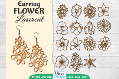 Flowers Earring Laser Cut BUNDLES Product Image 1