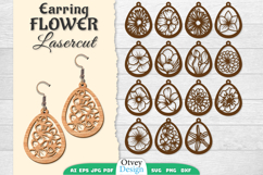Flowers Earring Laser Cut BUNDLES Product Image 1