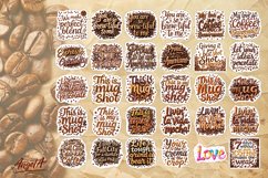 Coffee stickers bundle , funny coffee quotes, printable PNG Product Image 2