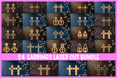 24 Cross Earrings Laser Cut SVG I Christian Cross Earrings Product Image 1