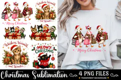 Funny Christmas PNG, Christmas Goose, Meowy Christmas Cats Product Image 1