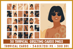 30 Boho summer cards, Retro Woman Cars, Wall Art Bundle Product Image 1