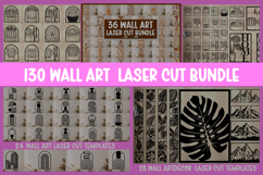 130 Modern Wall Art Bundle SVG I Botanical Laser Cut Wall Product Image 1