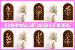 6 Rustic botanical stem wall art, Boho wall art Product Image 1
